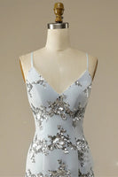 Load image into Gallery viewer, Beaded Backless Spaghetti Straps Prom Dress