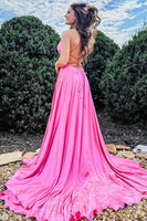 Load image into Gallery viewer, Royal Blue Halter Backless A Line Prom Dress