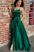 Load image into Gallery viewer, Royal Blue Halter Backless A Line Prom Dress