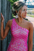 Load image into Gallery viewer, White One Shoulder Sequined Mermaid Prom Dress