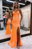 Load image into Gallery viewer, Sparkly Orange Sequins Mermaid Prom Dress