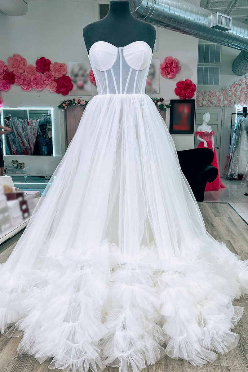 Load image into Gallery viewer, Pink Corset Sweetheart Long Prom Dress with Ruffles