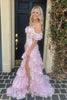 Load image into Gallery viewer, Red Off The Shoulder Tiered Prom Dress
