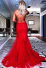 Load image into Gallery viewer, Mint Spaghetti Straps Appliques Mermaid Long Prom Dress