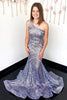 Load image into Gallery viewer, White One Shoulder Sequined Mermaid Prom Dress