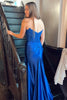 Load image into Gallery viewer, Sparkly Red Sheath Corset Long Prom Dress with Lace