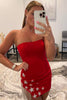 Load image into Gallery viewer, Pink Tight Homecoming Dress with Star and Fringes
