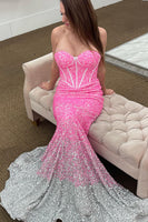 Load image into Gallery viewer, Rose Gold Sparkly Sequins Mermaid Long Prom Dress