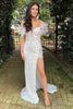 Load image into Gallery viewer, Lavender Appliques Mermaid Prom Dress with Feathers