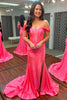 Load image into Gallery viewer, Green Corset Off the Shoulder Long Prom Dress with Slit