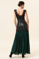 Load image into Gallery viewer, Dark Green Sheath Long Formal Dress with Sequins