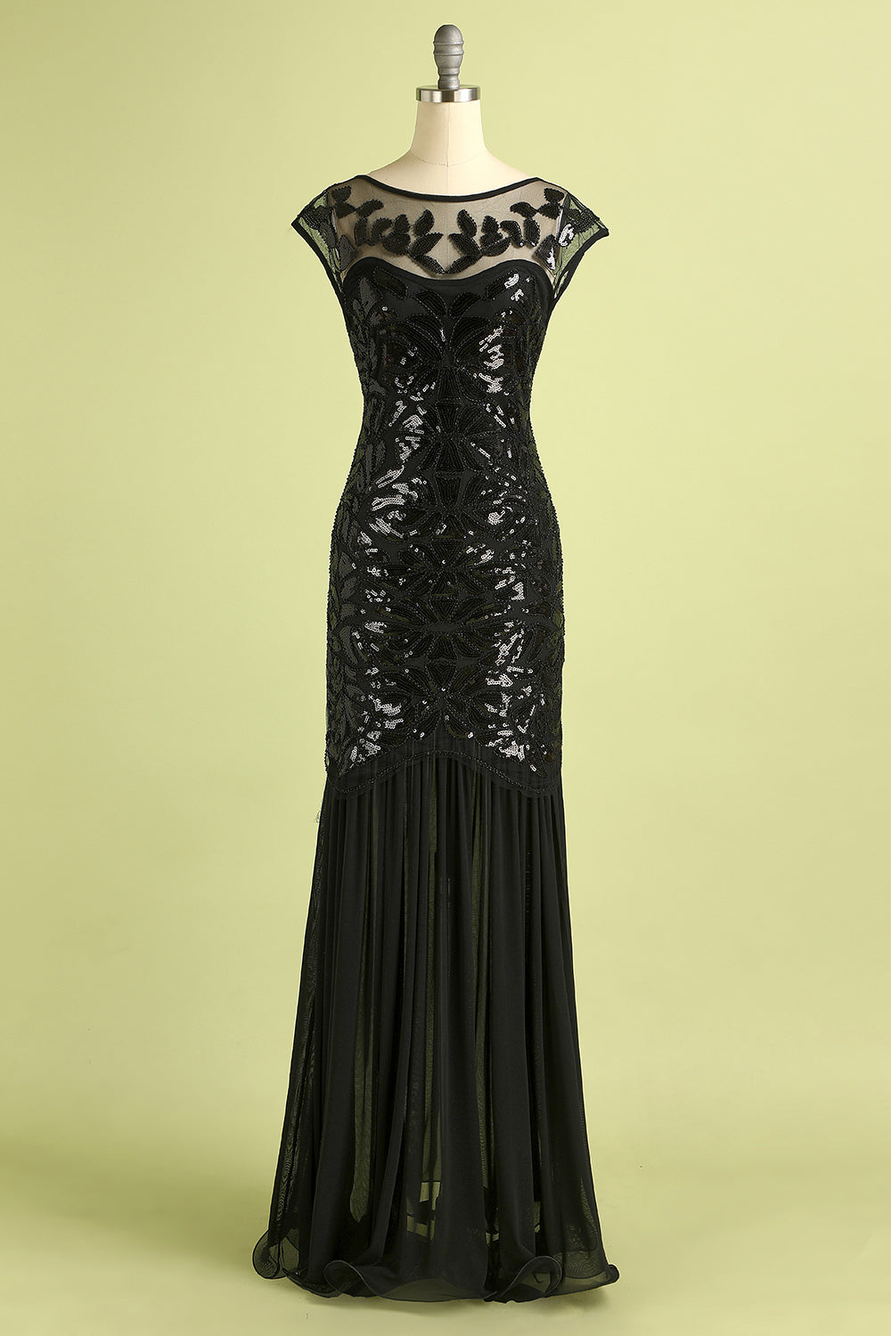 Vintage Sequins Banquet Evening 1920s Dress