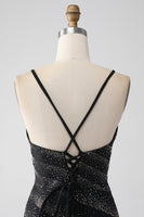 Load image into Gallery viewer, Mermaid Beaded Black Prom Dress with Slit