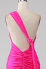 Load image into Gallery viewer, Mermaid Hot Pink One Shoulder Long Prom Dress