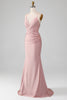 Load image into Gallery viewer, Sparkly Blush Beaded Long Mermaid Prom Dress