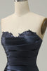 Load image into Gallery viewer, A Line Sweetheart Navy Long Prom Dress with Split Front