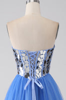 Load image into Gallery viewer, A-Line Sweetheart Mirror Royal Blue Prom Dress