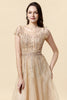 Load image into Gallery viewer, Sparkly Golden Beaded Long Evening Dress