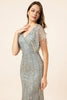 Load image into Gallery viewer, Sparkly Grey Beaded Mermaid Long Evening Dress