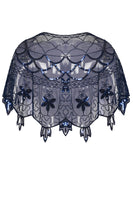 Load image into Gallery viewer, 1920s Gold Flower Sequin Women Cape