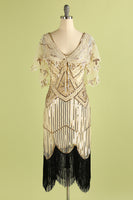 Load image into Gallery viewer, 1920s Gold Flower Sequin Women Cape