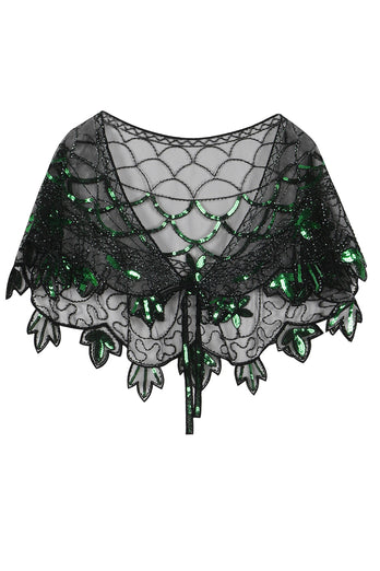 1920s Gold Flower Sequin Women Cape