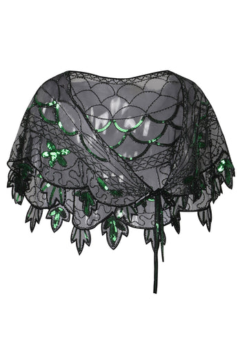 1920s Gold Flower Sequin Women Cape