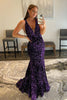 Load image into Gallery viewer, Pink Deep V Neck Mermaid Prom Dress
