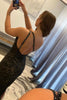 Load image into Gallery viewer, Sheath One Shoulder Red Sequins Long Prom Dress with Split Front