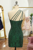 Load image into Gallery viewer, Glitter Orange One Shoulder Beaded Tight Homecoming Dress