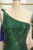 Load image into Gallery viewer, Glitter Orange One Shoulder Beaded Tight Homecoming Dress