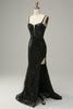 Load image into Gallery viewer, Mermaid Spaghetti Straps Royal Blue Sequins Long Prom Dress with Split Front
