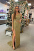 Load image into Gallery viewer, Mermaid One Shoulder Blue Sequins Long Prom Dress with Split Front
