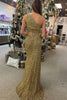 Load image into Gallery viewer, Mermaid One Shoulder Blue Sequins Long Prom Dress with Split Front