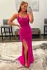 Load image into Gallery viewer, Hot Pink Spaghetti Straps Prom Dress
