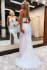 Load image into Gallery viewer, Black Lace-Up Back Sequis Mermaid Prom Dress with Slit