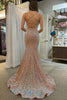 Load image into Gallery viewer, Champagne Mermaid Sequined Backless Prom Dress
