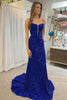 Load image into Gallery viewer, Royal Blue Corset Beaded Prom Dress