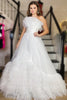 Load image into Gallery viewer, Tulle Strapless White Long Prom Dress