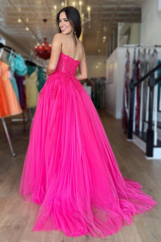 Tulle A-Line Sweetheart Corset Prom Dress