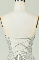 Load image into Gallery viewer, Sweetheart Beaded Light Green Long Prom Dress with Slit Front