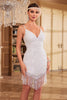 Load image into Gallery viewer, Bodycon Spaghetti Straps Blue Sequins 1920s Dress with Tassel