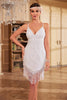 Load image into Gallery viewer, Bodycon Spaghetti Straps Blue Sequins 1920s Dress with Tassel