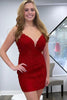 Load image into Gallery viewer, Blue Spaghetti Straps Bodycon Homecoming Dress With Appliques