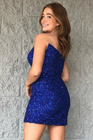 Load image into Gallery viewer, Royal Blue Sweetheart Sparkly Sequins Bodycon Homecoming Dress