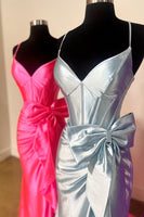 Load image into Gallery viewer, Glitter Purple Mermaid Long Corset Prom Dress With Bowknot