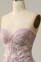 Load image into Gallery viewer, A Line Sweetheart Grey Purple Long Prom Dress with Appliques