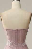 Load image into Gallery viewer, A Line Sweetheart Grey Purple Long Prom Dress with Appliques