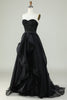 Load image into Gallery viewer, Princess A Line Sweetheart Black Strapless Ball Gown Formal Evening Dress