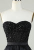 Load image into Gallery viewer, Princess A Line Sweetheart Black Strapless Ball Gown Formal Evening Dress